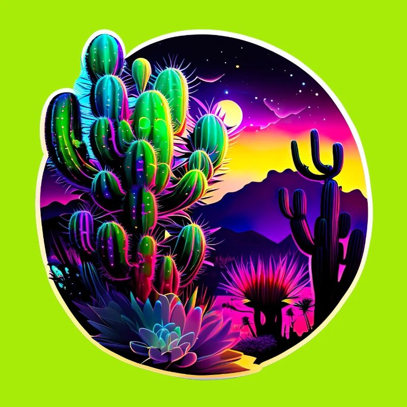 Psychedelic Cactus in the desert sun