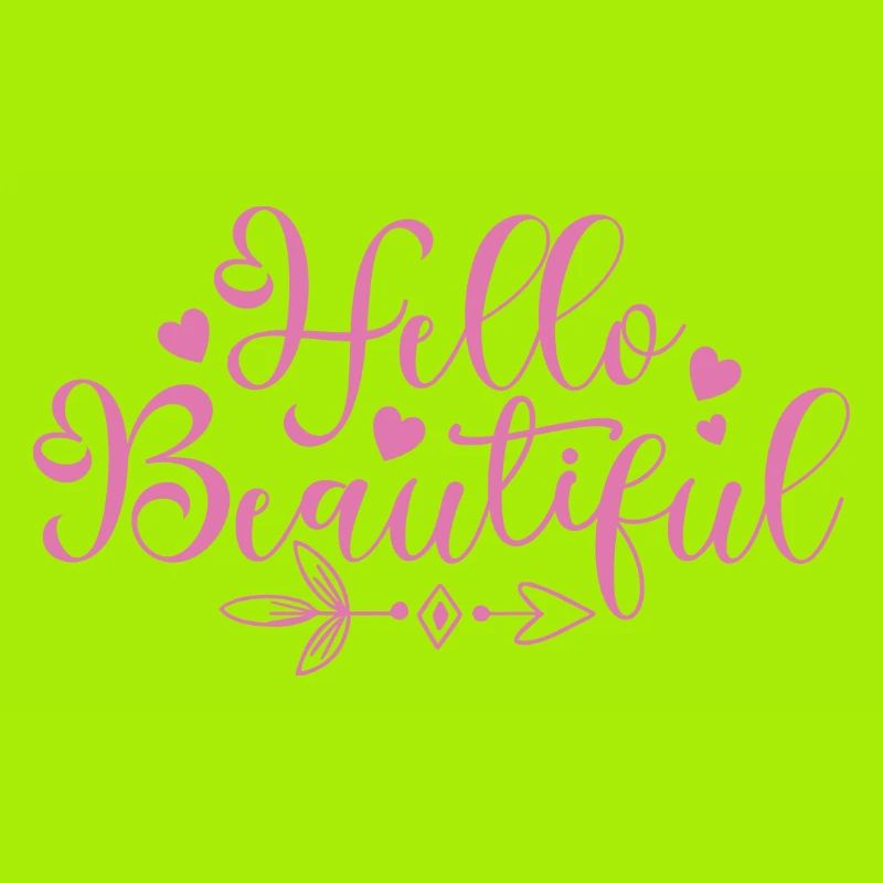 Hello Beautiful Script Hearts