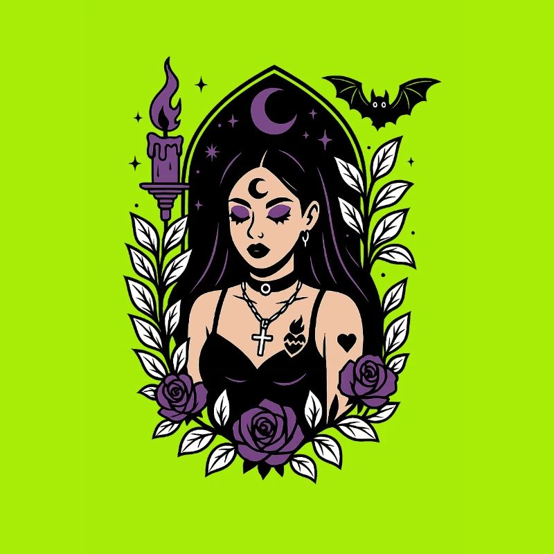 Sorcière gothique violette