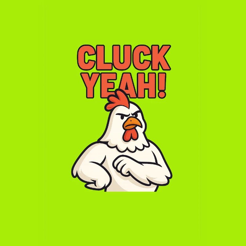 Design expressif du coq 'Cluck Yeah'
