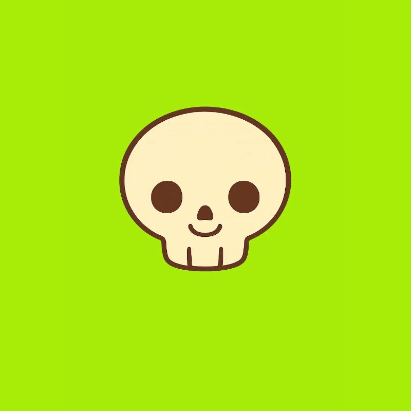 Kawaii Skull Beige Smile