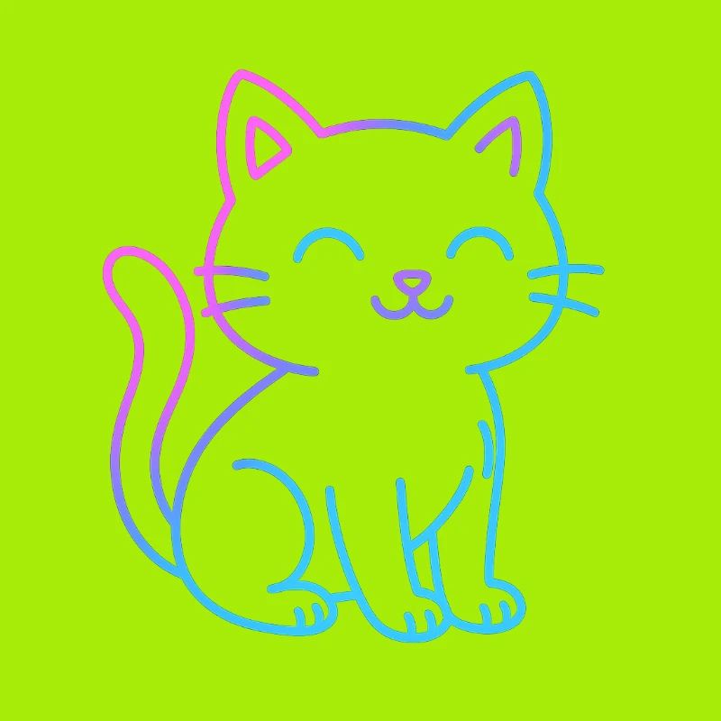 Neon-Gradient-Katzenfreund