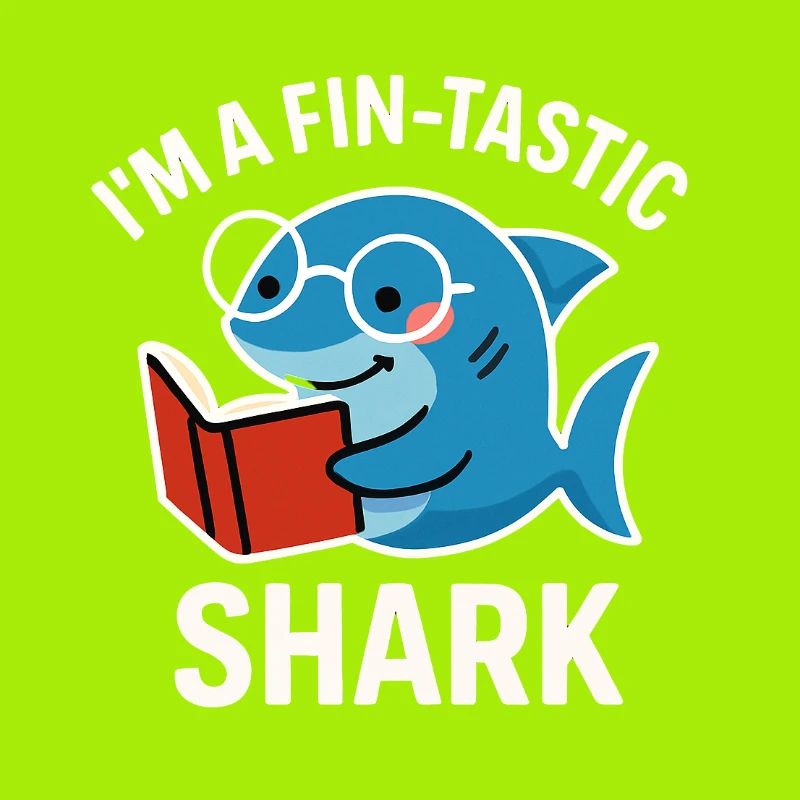 Fin-Tastic Shark reads book
