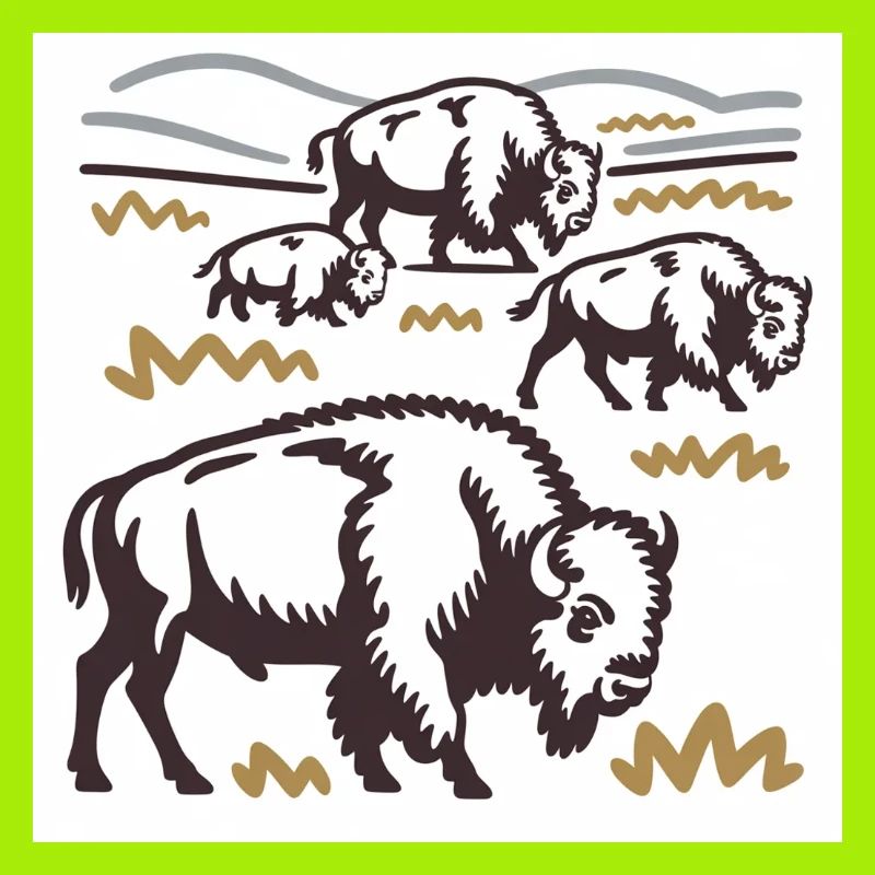 Bisonherde auf der Steppe