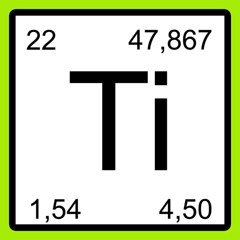 Titanium Element Symbol Minimal Tile