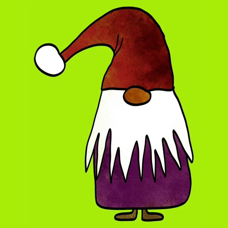 Creative Christmas gnome with color-distorted hat