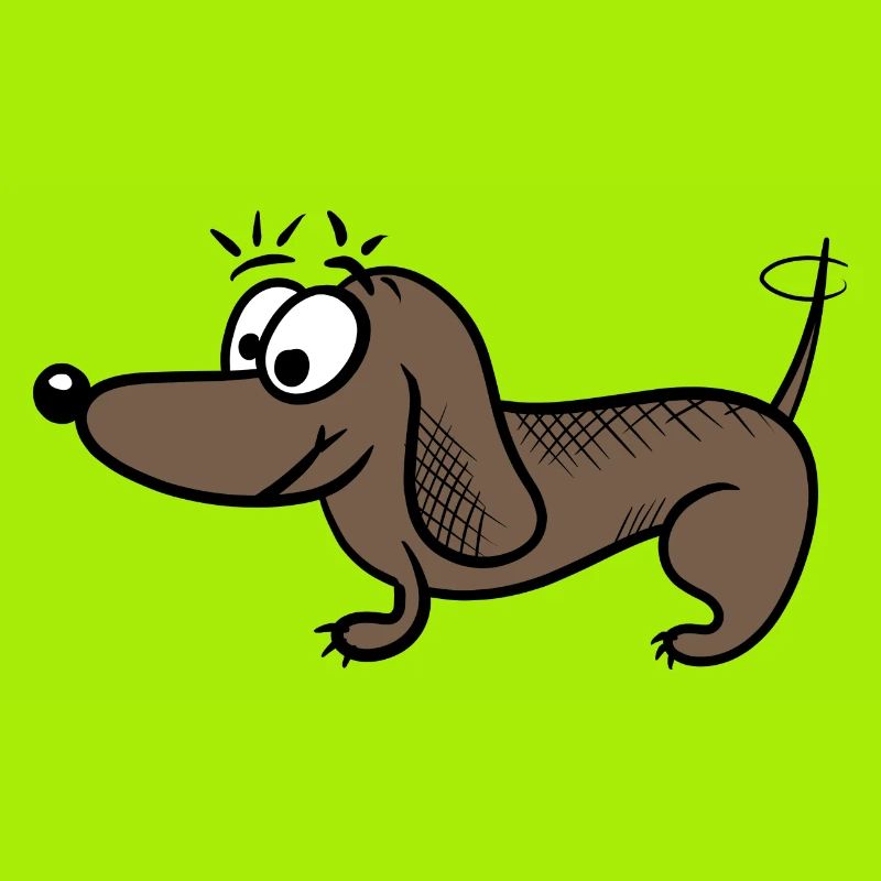 Teckel mignon et amical queue remuante