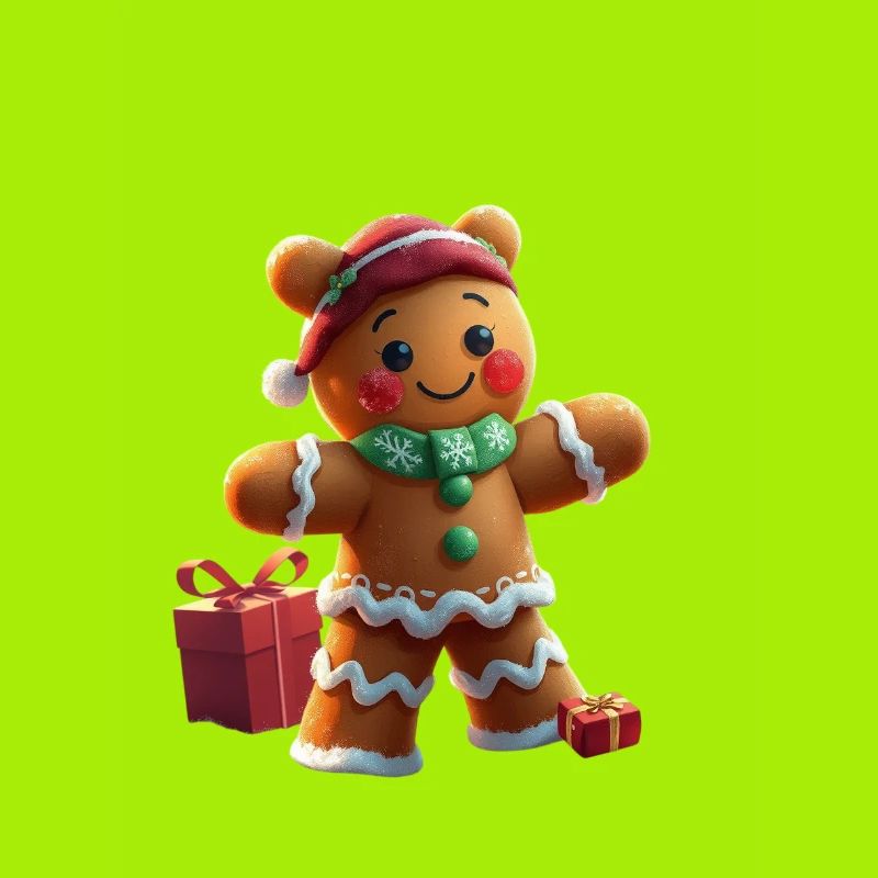 Gingerbread man with winter splendour