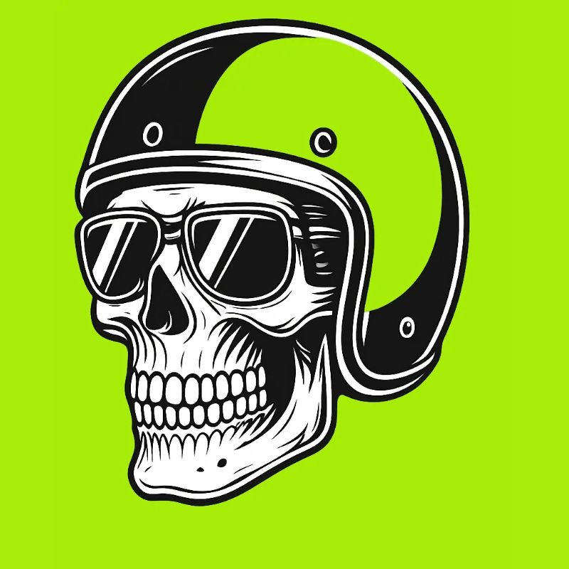 Skelettbiker mit Helmbild