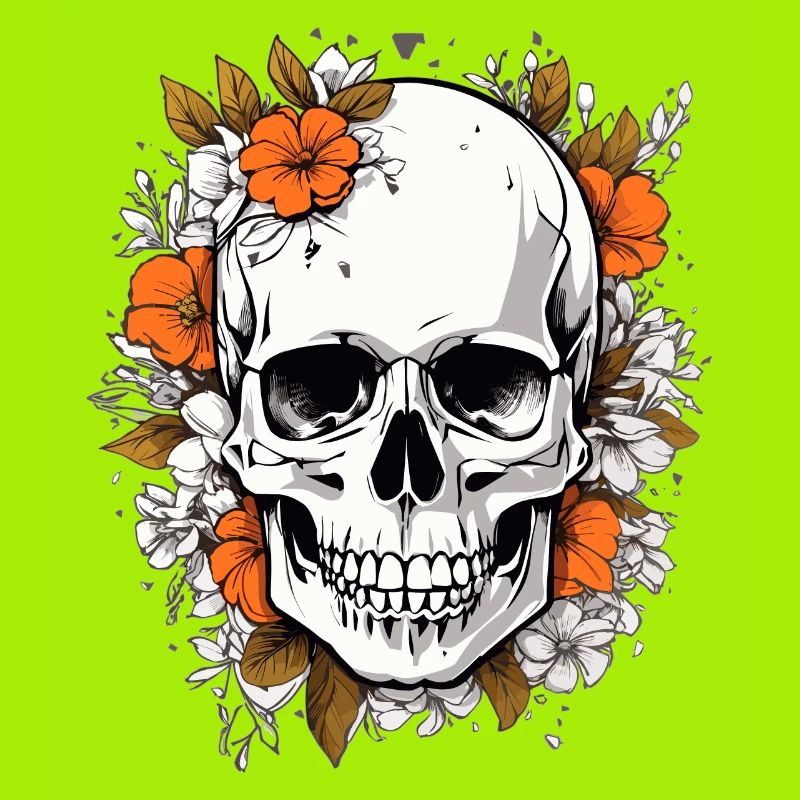 Crâne avec des fleurs