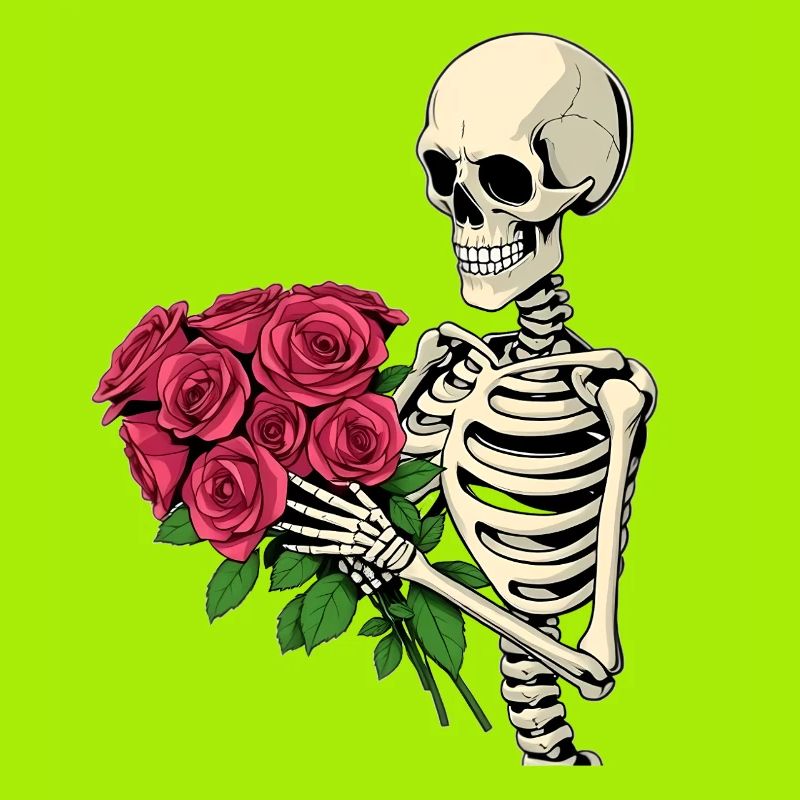 Skeleton with roses