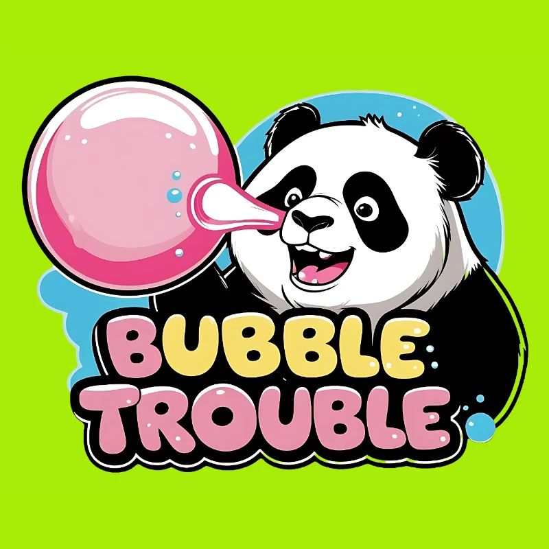 Niedlicher Panda mit Bubble-Kaugummi