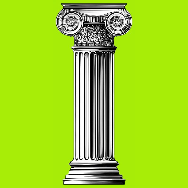 Greek Ionic Column – Minimalist Ancient Art