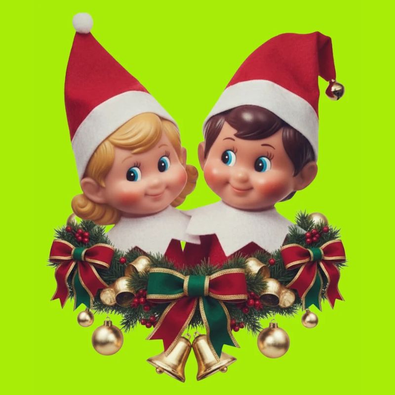 Süßer und festlicher Elf Duo Weihnachtspullover