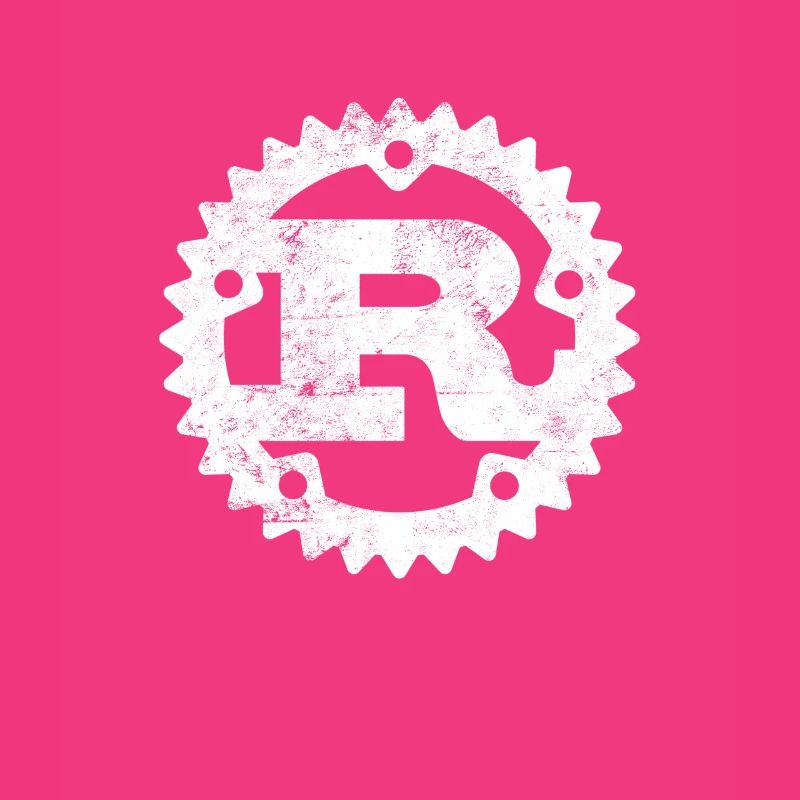 Rust Programming logo print distressed