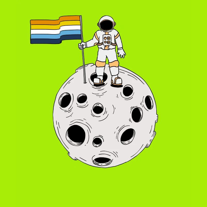 Astronaute d’Aroace sur la lune Drapeau d’Aroace