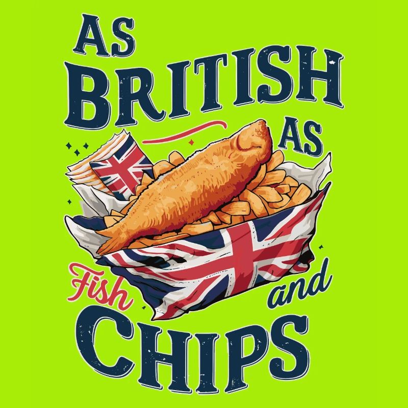 British Pride Fish and Chips Union Jack Design