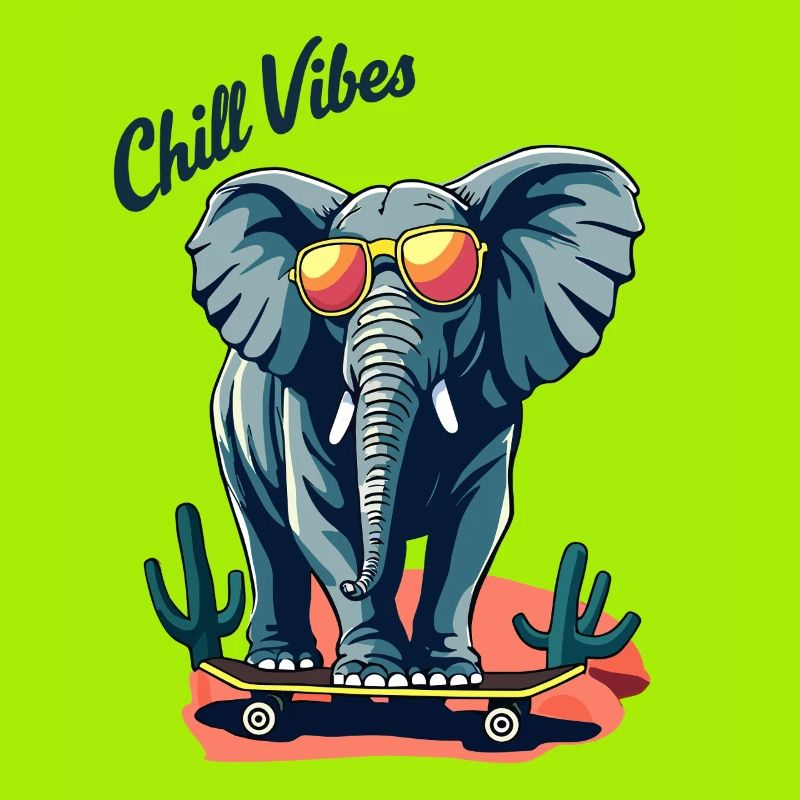 Elefant Skateboard Skater Chill Vibes