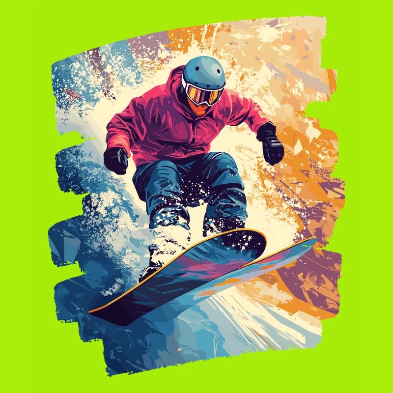 Snowboarder powder snow