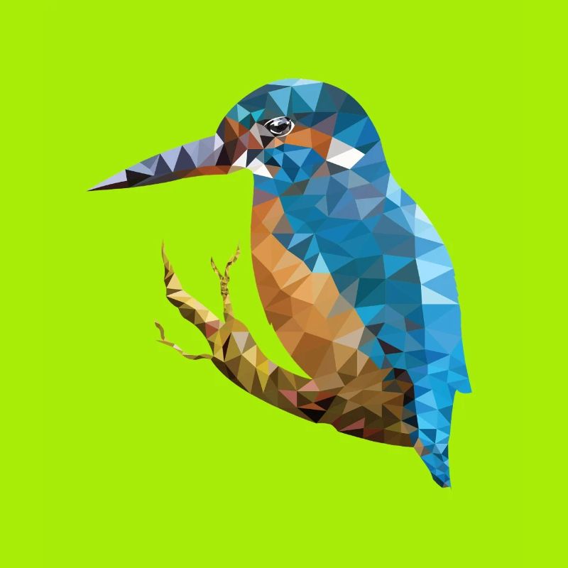 Eisvogel Polygon Art Design