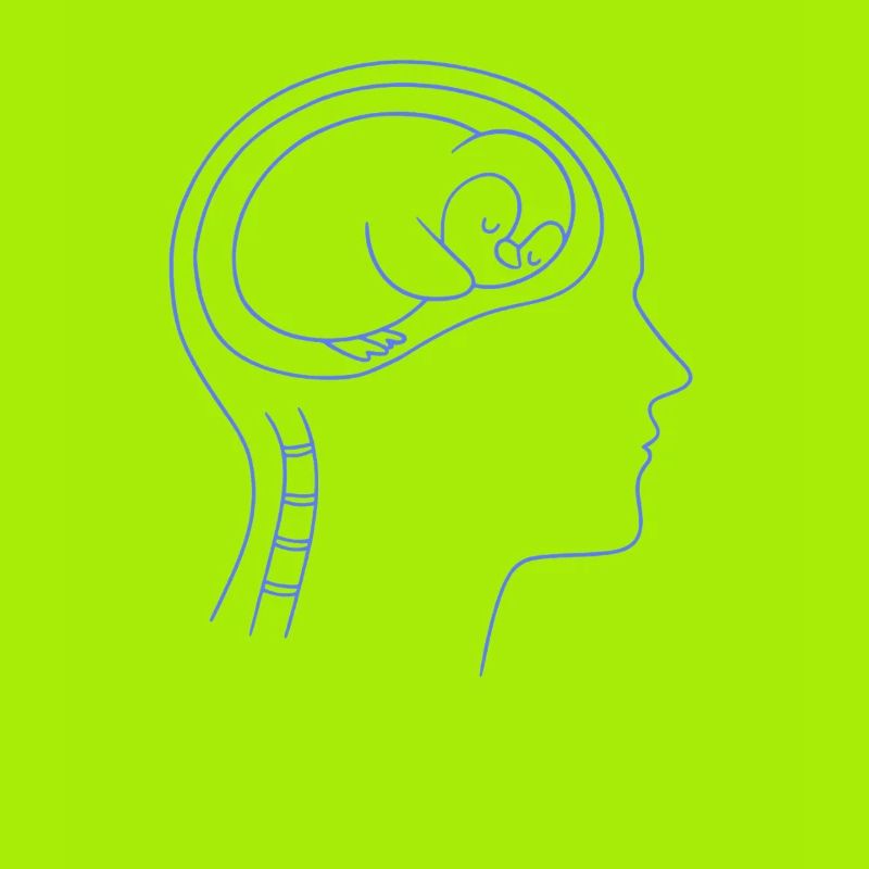 Minimalist Penguin Brain Silhouette