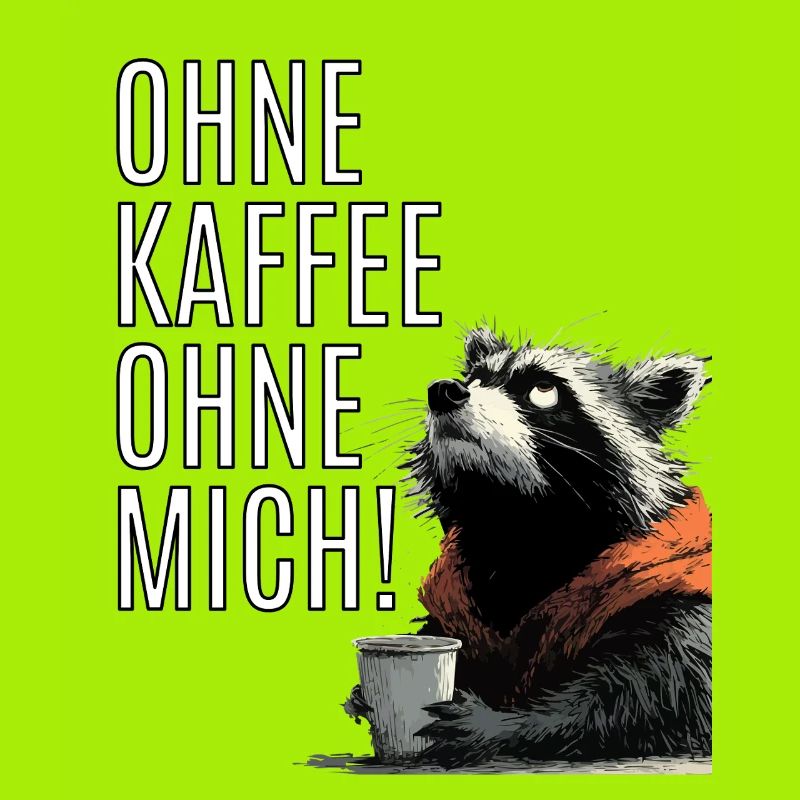 Lustiger Waschbär Kaffee Statement
