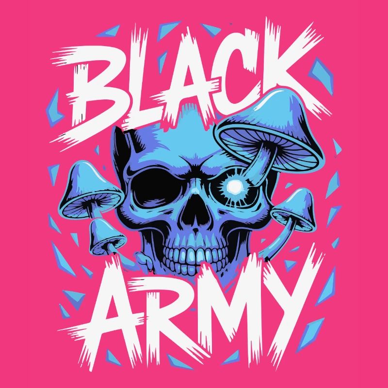 Blauer Schädel Armee Pilze
