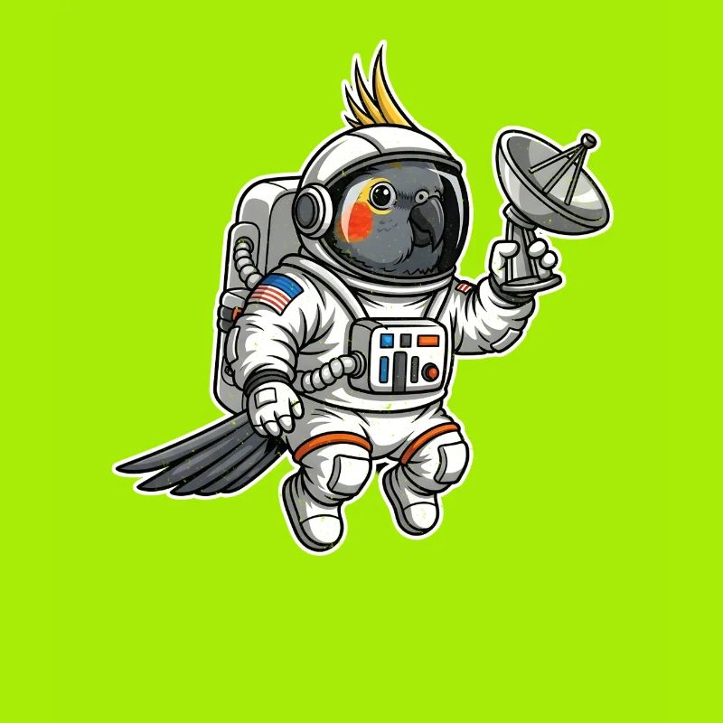 oiseau de l’espace astronaute calopsitte