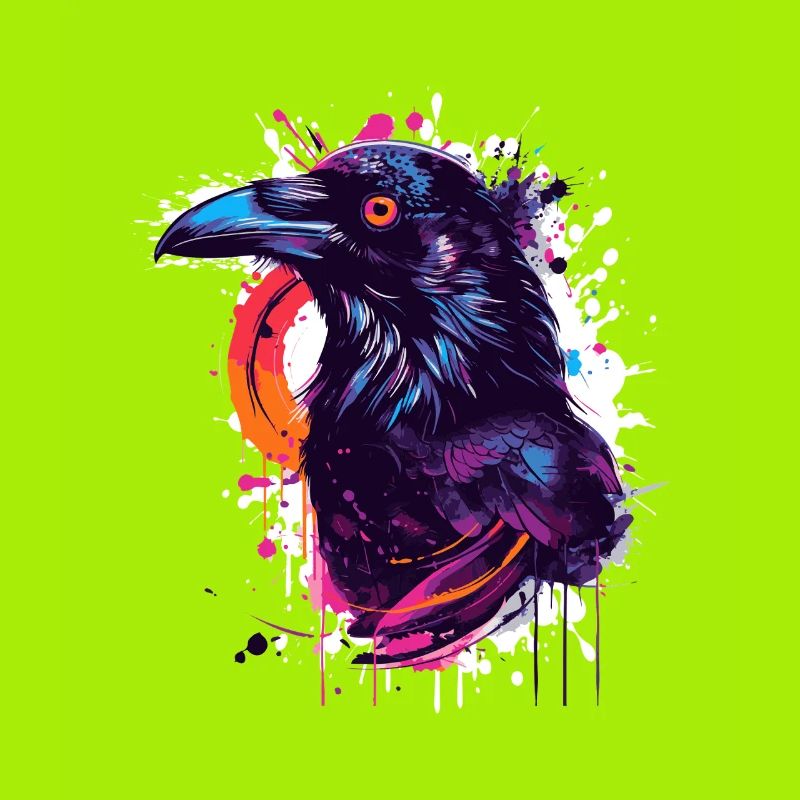 Farbexplosion Rabe Neon-Splash