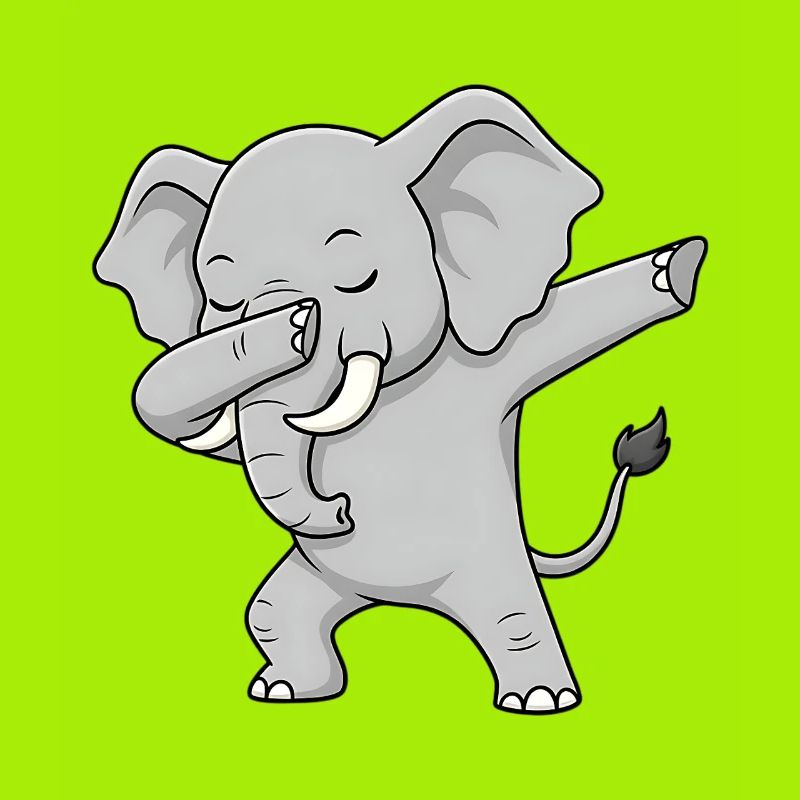 Cool elephant in dabbing style