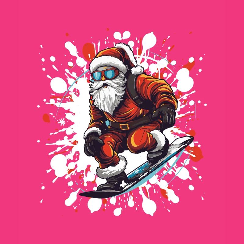 Weihnachtsmann Snowboard