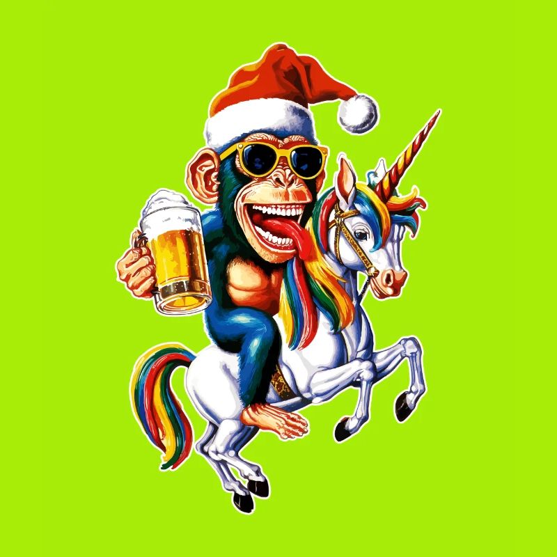 Affe Weihnachten Einhorn