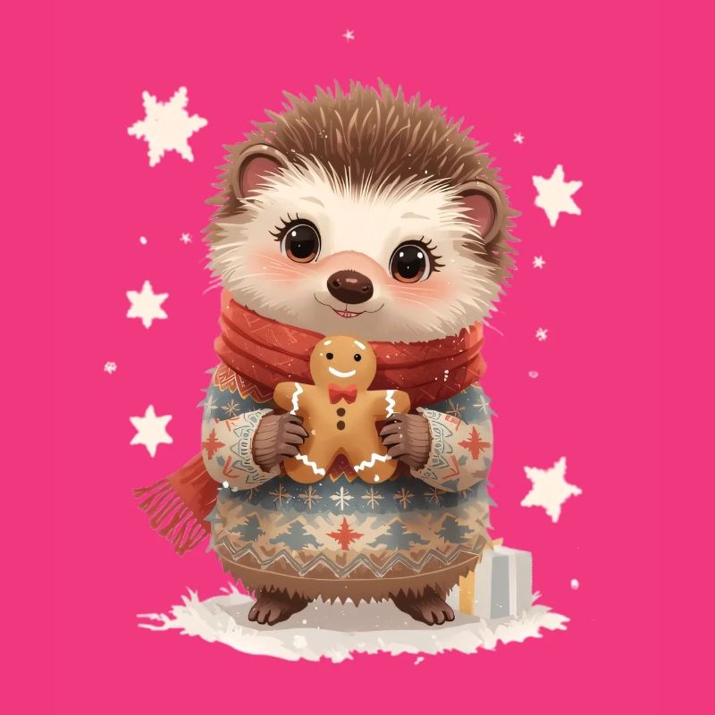 Cuddly hedgehog with gingerbread