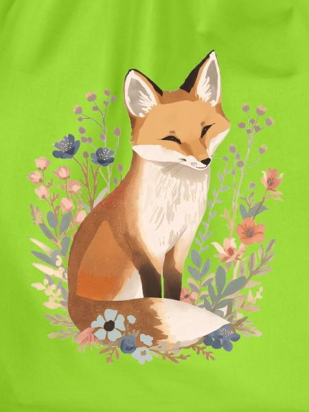 Floral Fuchsillustration mit zarten Wildblumen