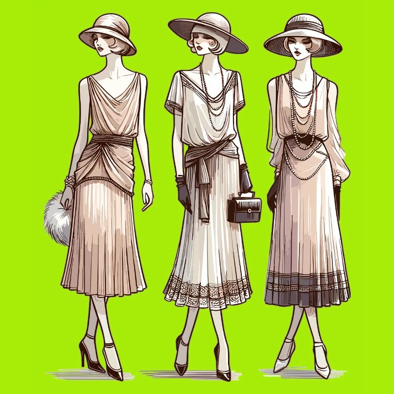 Flapper 1920s Beige