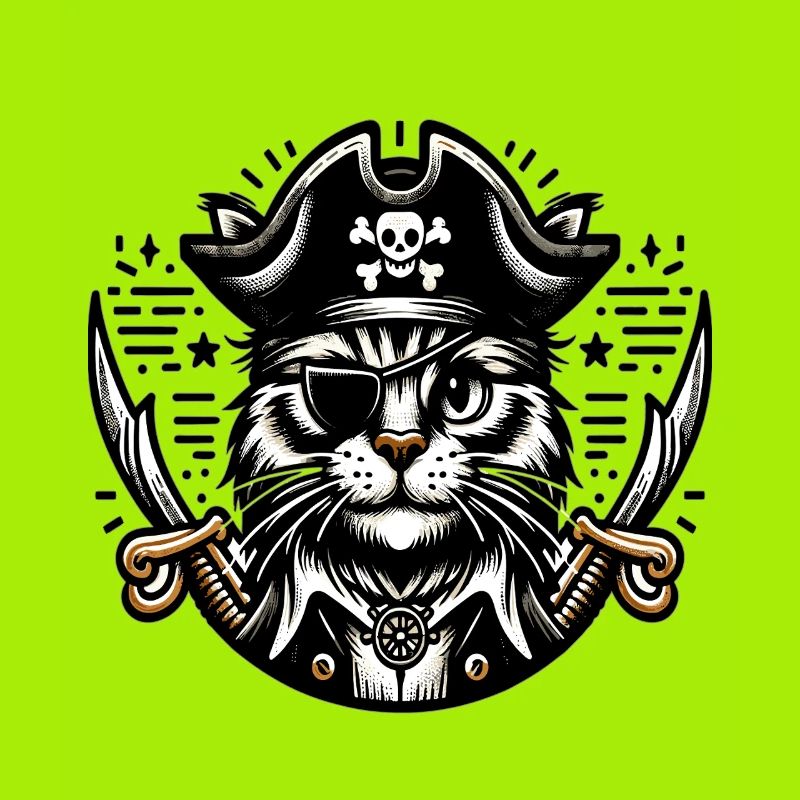 Chat Pirate : Chat pirate avec cache-œil