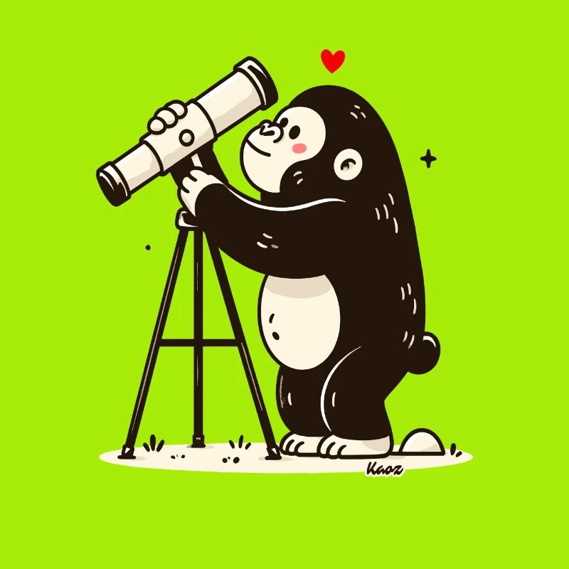 Kleiner Affe mit Teleskop