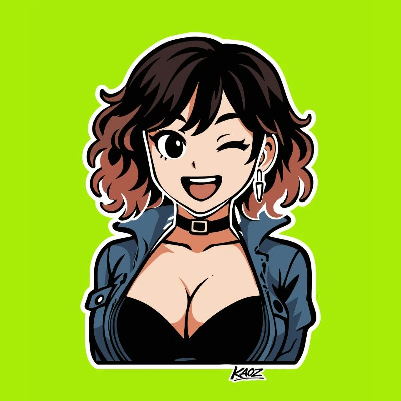 Edgy Anime Denim Diva
