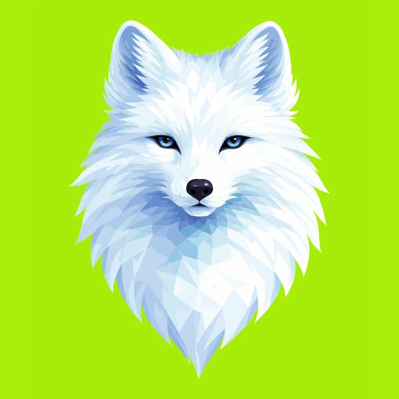 Polar Fox Blue Polygon– Geometric Polar Fox Design