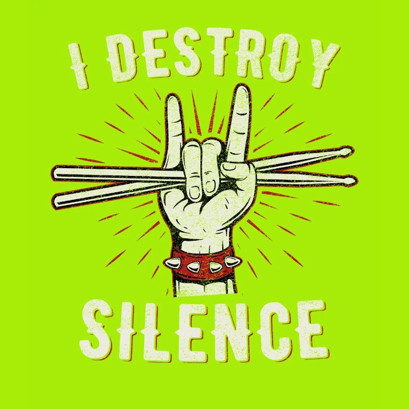I Destroy Silence Drummer Hand Graphic