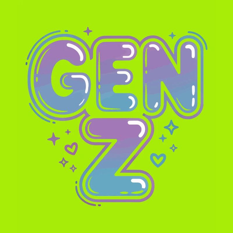 Gen Z Gradient Font Design