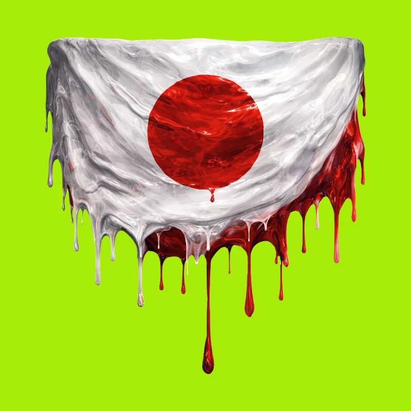 Dripping Japan Flag Art