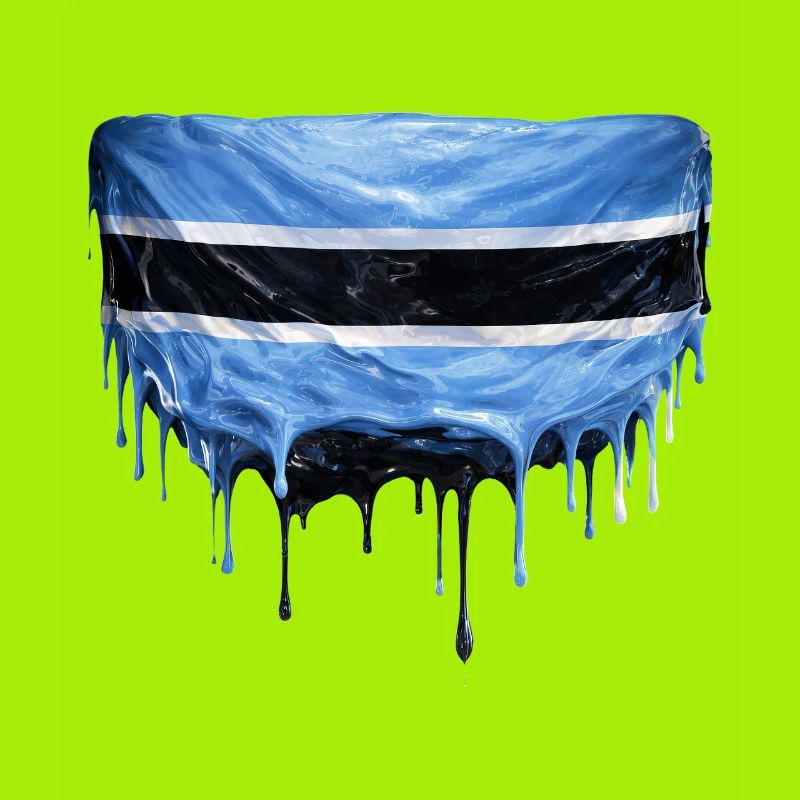 Botswana Flag Drop Art