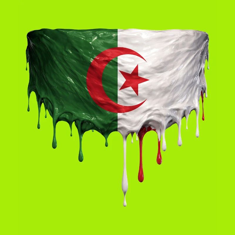 Algerian Flag Drop Art