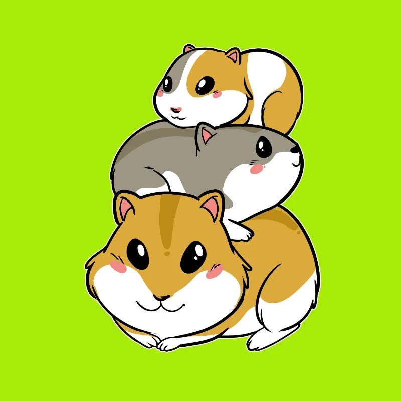 Pyramide de cochons d’Inde hamster mignonne