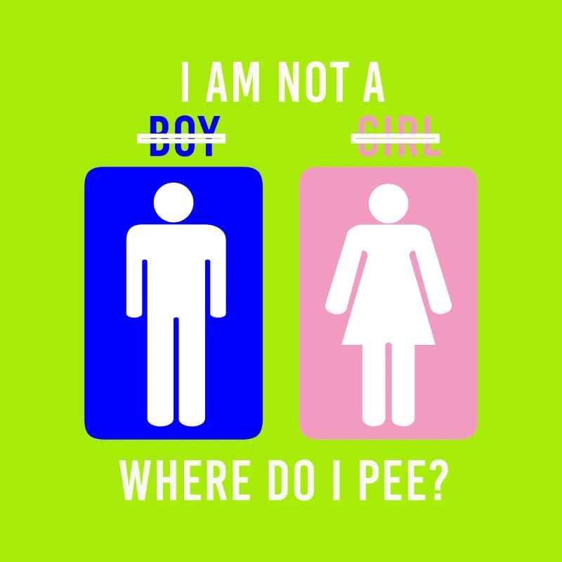 Non-Binary Where Do I Pee Gender Identity Graphic