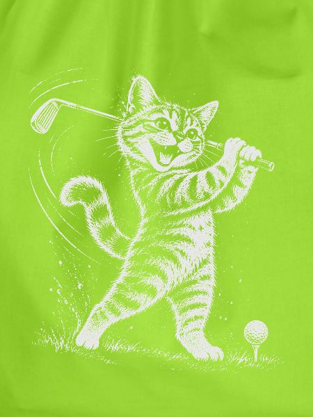 Katze spielt Golf 