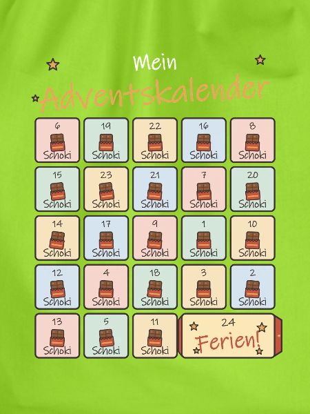 Adventskalender Schoki für Schulkinder