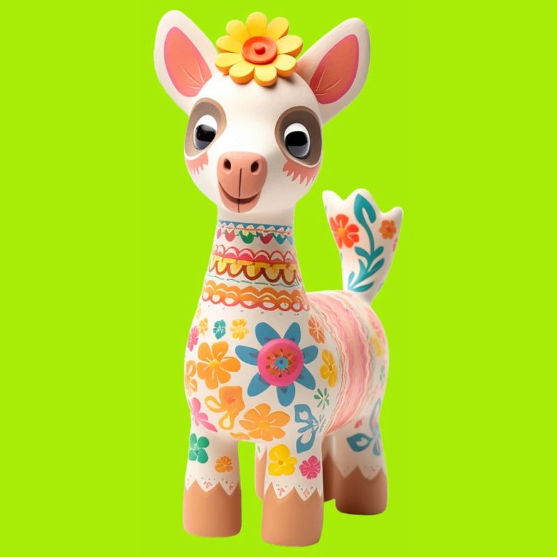 Süßes Lama mit Blümchen Deko
