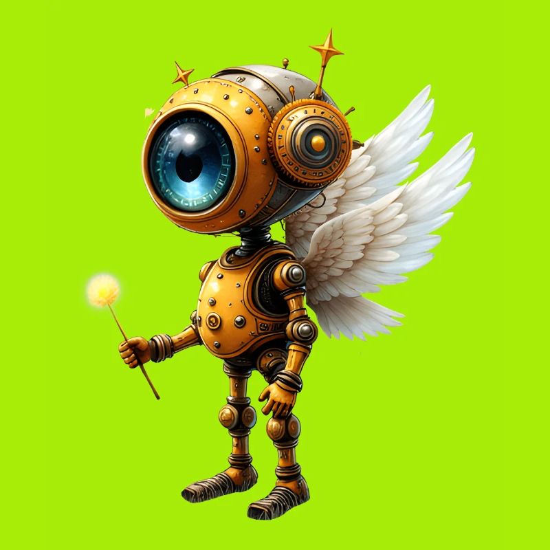 Steampunk Winged Robot